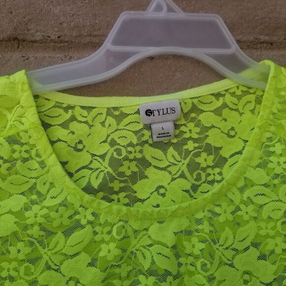 Neon green swim suit coverup. Sz L - Picture 3 of 11